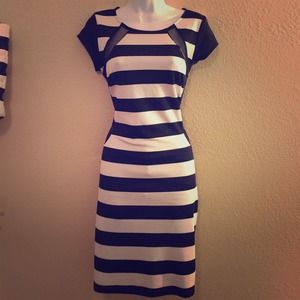 Adorable striped/mesh dress - just fab
