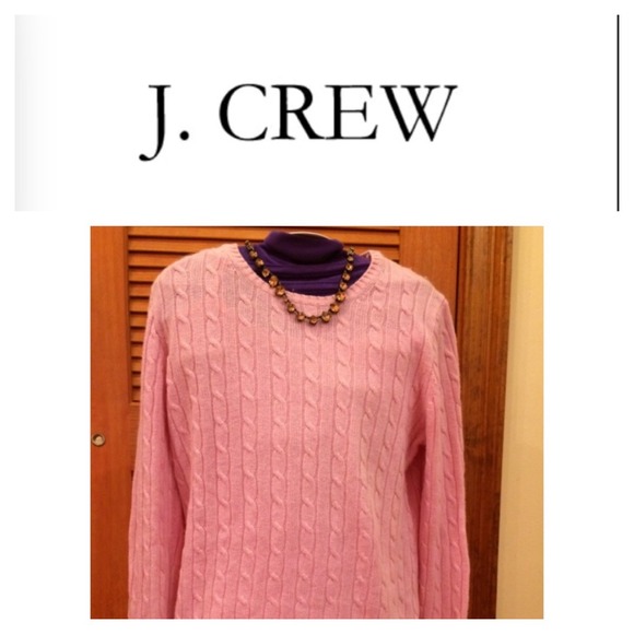 Light pink J.Crew cable knit sweater