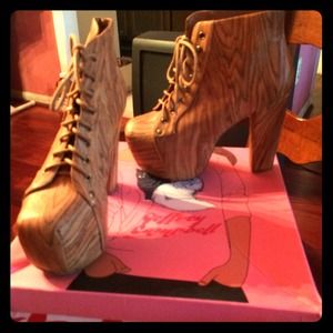 Jeffrey Campbell Wooden Lita Platform Shoes!