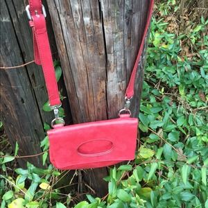 Red leather purse