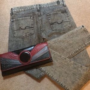 DESIGNER Black Acid Wash Skinny Jeans