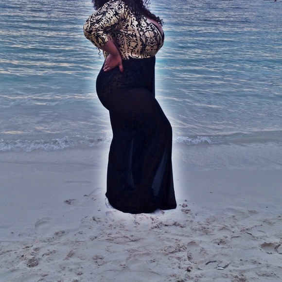 Gold and Black Leotard and Mess Overlay Dress