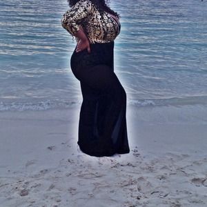 Gold and Black Leotard and Mess Overlay Dress