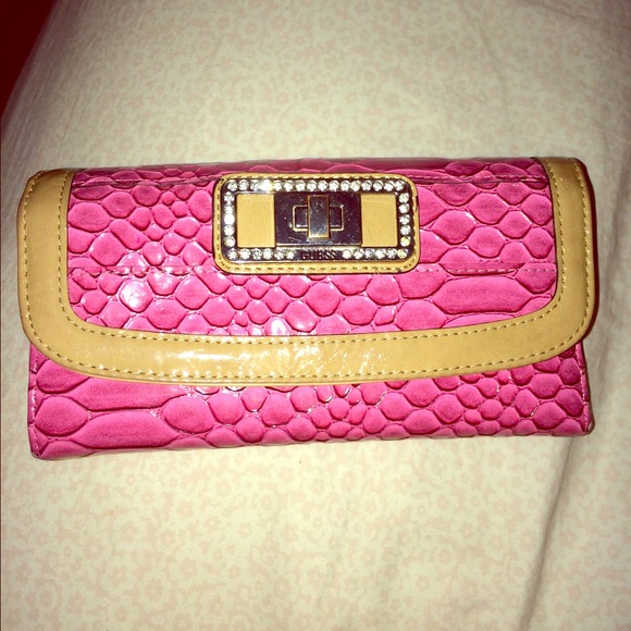 Pink guess wallet
