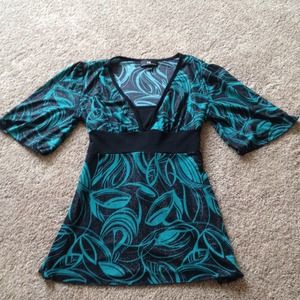 Black and green sparkly top