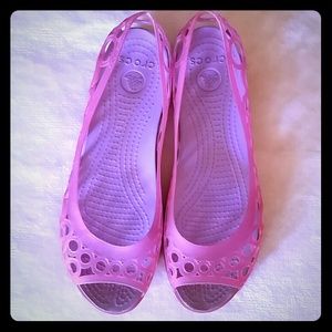Crocs pink flats 7