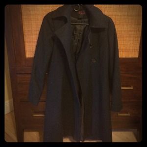 Long black winter coat.
