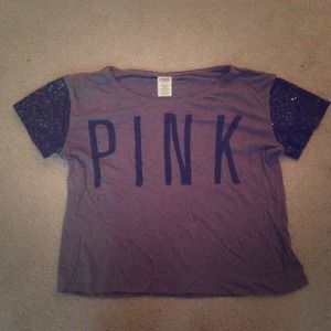 Victorias Secret PINK grey tee with sequins