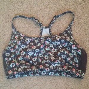 Aerie Floral/polka dot print sports bra