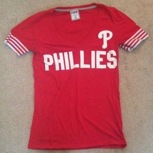 Victorias Secret PINK Phillies v-neck tee