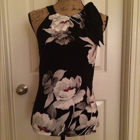 WHBM sleeveless floral shell.