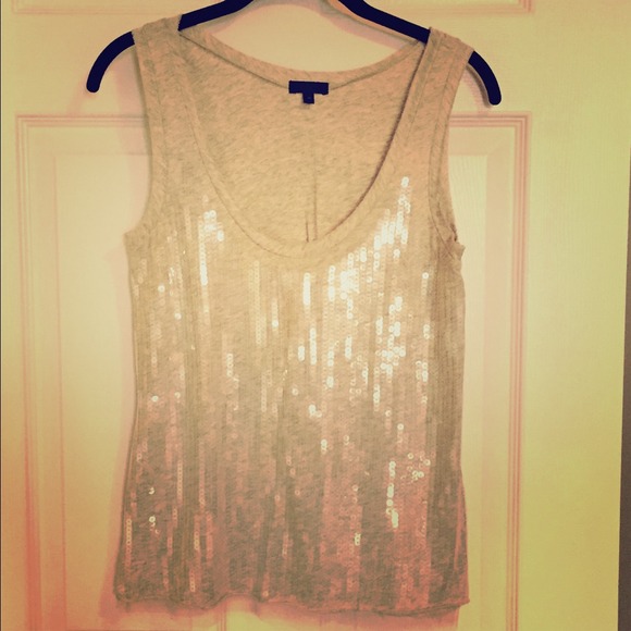 J.Crew Collection Light Gray Sequin top