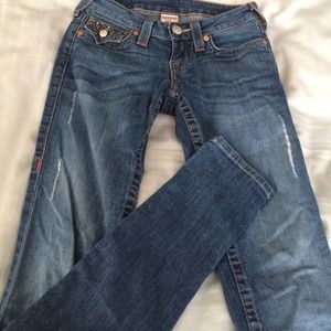 Light true religion skinny jeans