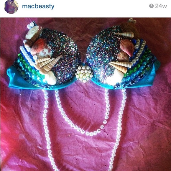Mermaid themed rave bra