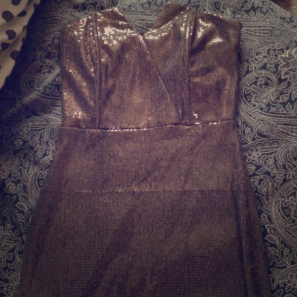 Gold sequence dress!