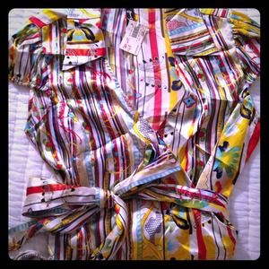 Junior Drake Silk Wrap Top Size M