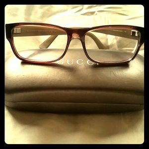 GUCCI two-toned brown eyeglasses