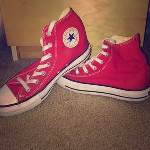 Red converse high tops