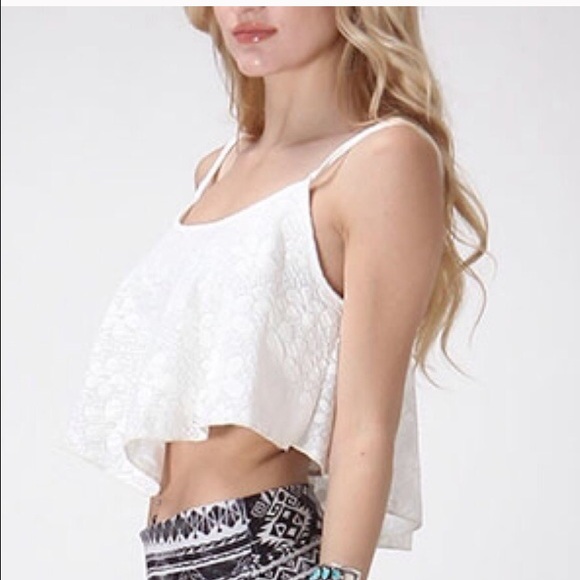 Tops - White crop top