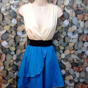 Black, Blue and Half white dress