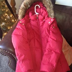 Guess Puffer Coat with Faux Fur Removable Hoodie