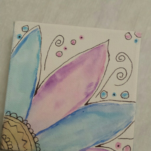 Flower water color squares