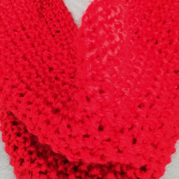 Hand knitted infinity scarf
