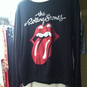 Black Rolling Stones sweater.