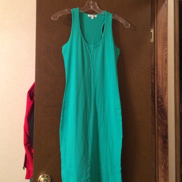 Two for one! Green and black cotton midi dresses.