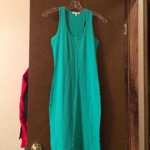 Two for one! Green and black cotton midi dresses.