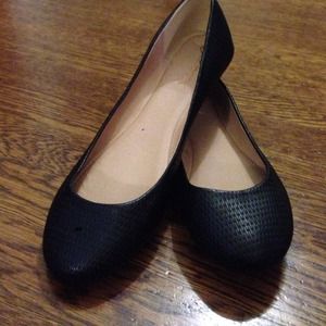 Black Vegan leather flats Size 6