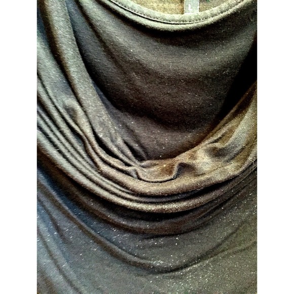 SOLD IN BUNDLE-Express Sprkly Blk Top W/Drape Neck - Picture 2 of 4