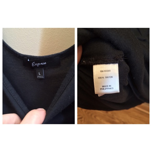 SOLD IN BUNDLE-Express Sprkly Blk Top W/Drape Neck - Picture 3 of 4