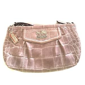 Coach Grey Leather Wristlet