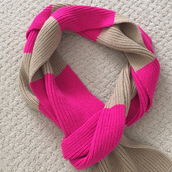 Hot pink and beige scarf