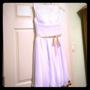 Structured white, semi formal, dress