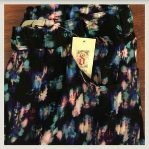 SOLD****Flower print and black dressy pants