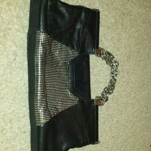 Leather and mesh bcbg bag