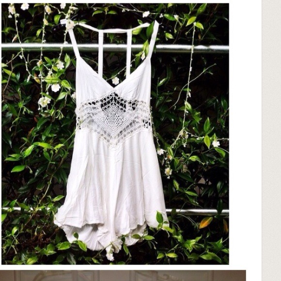 LF white crochet romper