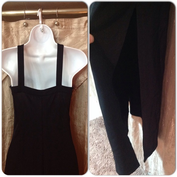 Vintage goth Long sexy bodycon dress sz Small black will also fit a Medium goth - Picture 2 of 2