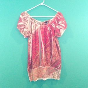 F.A.N.G. Warm Color Floral Print Top