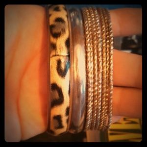 Bangles Cheetah Print & Gold