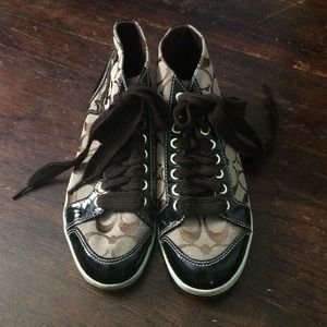 Size 7 high top coach shoes.