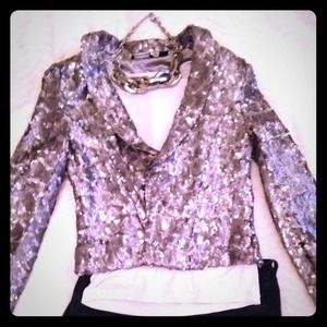 Silver sequin jacket size S