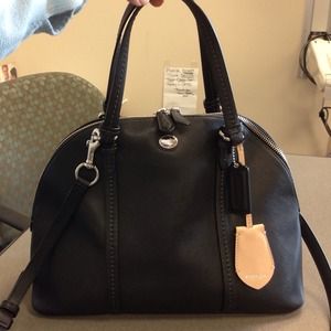 COACH PEYTON DOME BLACK SATCHEL PURSE