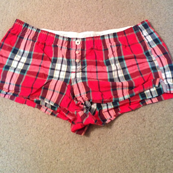Plaid sleep shorts