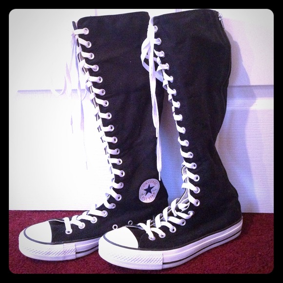 Black knee-high converse