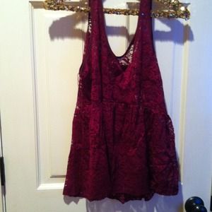 Lace tank top peplum style