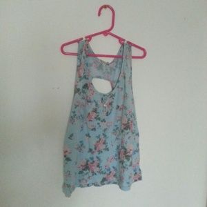 Floral Blue Tank Top