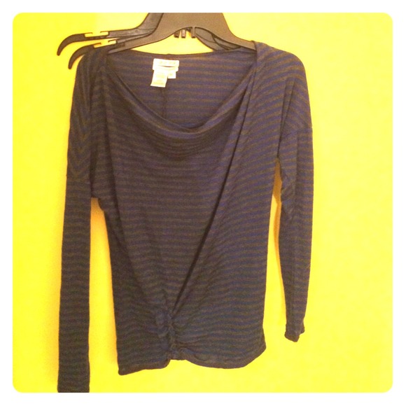 Longsleeved blue/grey striped top - Picture 1 of 1